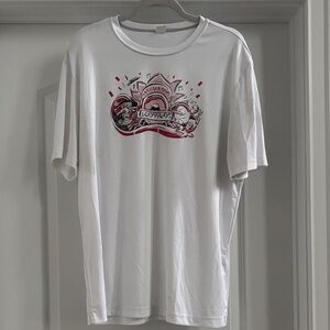 Sport-Tek White Short-Sleeve Graphic Tee with Red and Black Design